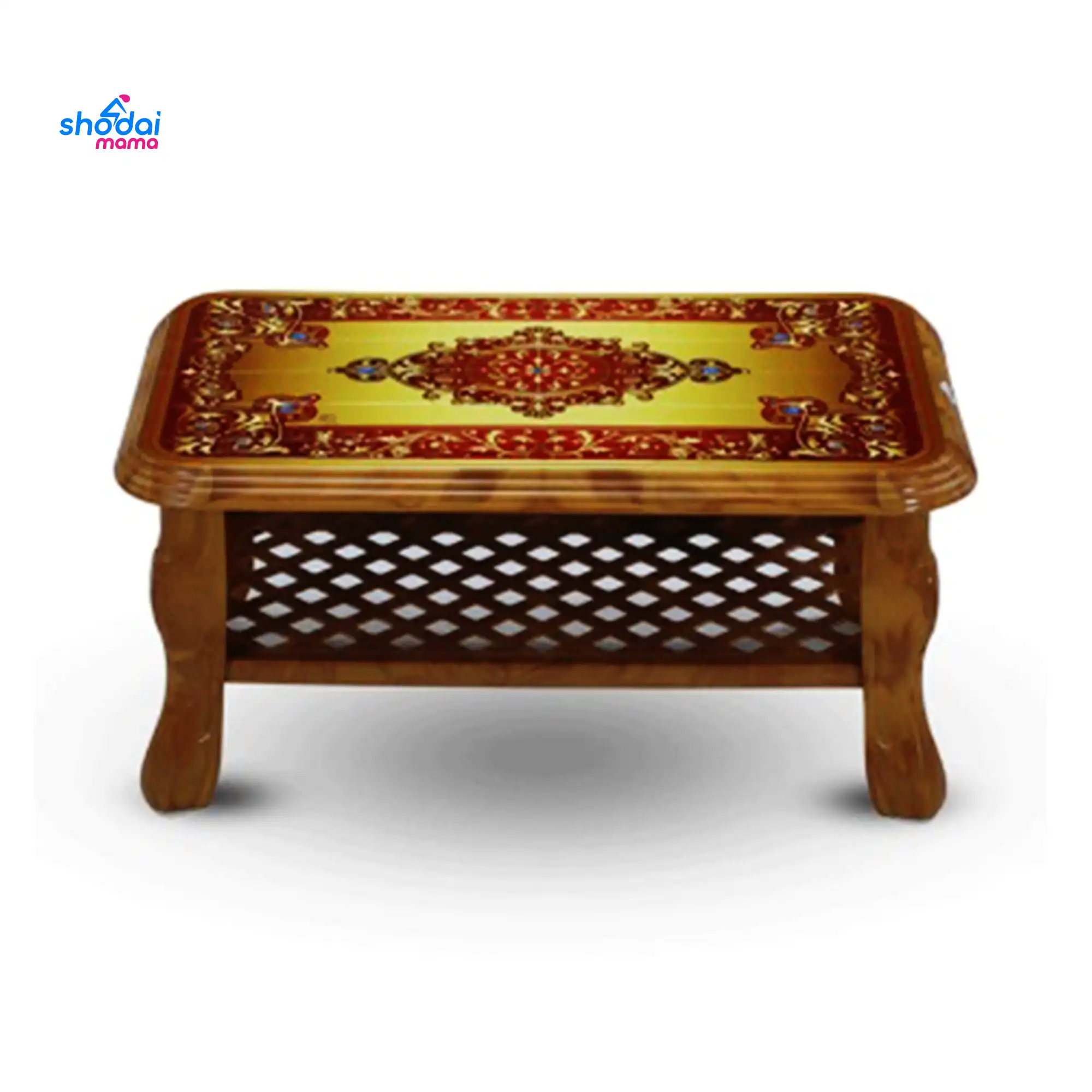 RFL Sofa Table Printed Crown - Sandal Wood